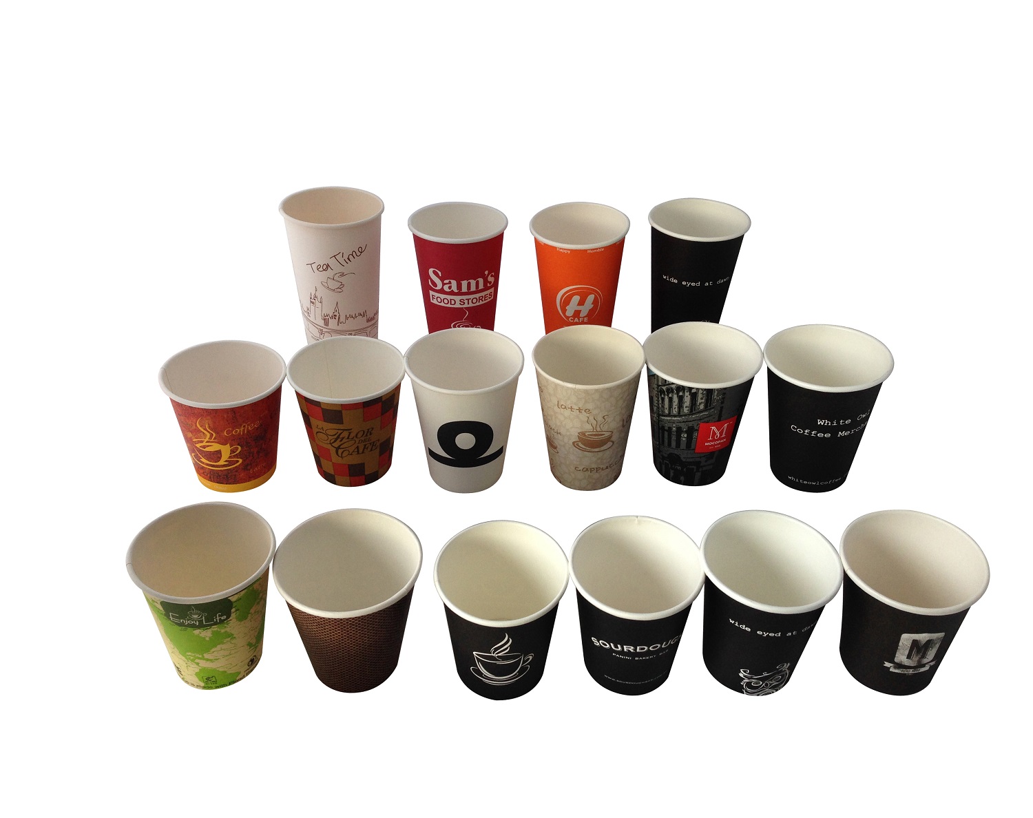 Customised paper coffee cups