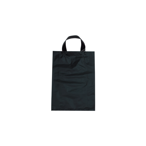 Black Plastic Bag with Soft Handle Small