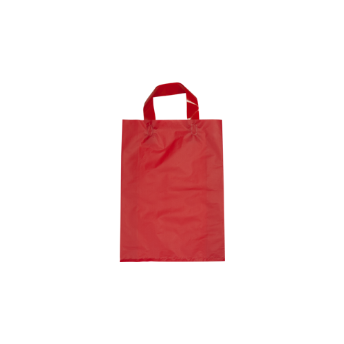 Red Plastic Bag with Soft Handle Large