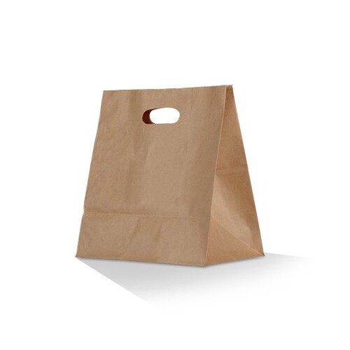 Takeaway Paper Bags - Diecut Handle (275X280+150mm, 500/ctn)