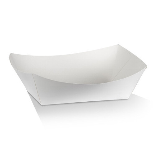 Cardboard White Food Tray - Ex Large (185x110x80mm, 200pcs)