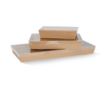 Brown Catering Tray - Large 50mm High with Clear PET Lid (10 sets)