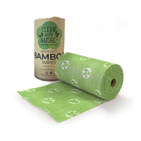 Bamboo Cleaning Wipes - Green (6 Roll)