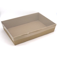 Brown Catering Tray - Medium with Clear PET Lid  (50 Sets)