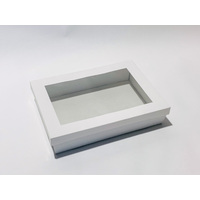 White Catering Tray - Medium with White Window Lid (10sets)
