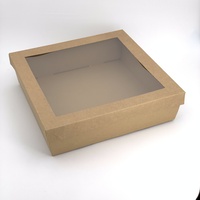 Square Catering Tray - Large with Kraft Window Lid (100 Sets)