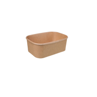 50pcs Kraft Rectangular Container 250ml