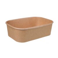 50pcs Kraft Rectangular Container 650ml