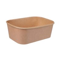 50pcs Kraft Rectangular Container 750ml