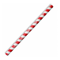 Jumbo Paper Straw - Red Stripe (2500pcs)