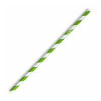 Regular Paper Straw - Green Stripe (2500pcs