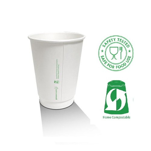 8oz Food-Grade Aqueous Coated White DW Cup - White  (500pcs)