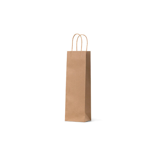 Brown Kraft Single Wine Bag (360x110+90mm, 100 pcs)