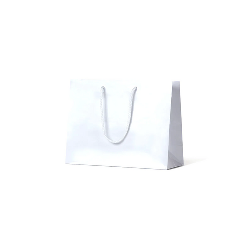 White Glossy Laminated Paper Bags - Medium Boutique (100/ctn)
