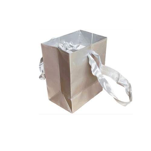 SILVER Gloss Jewellery with Ribbon Handle - Small (90x75+50mm, 200PCS)