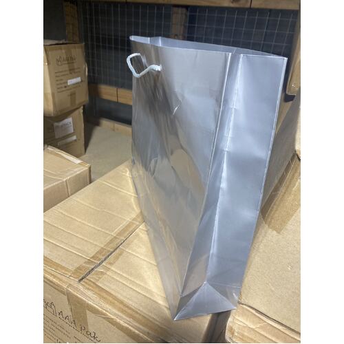 [Last One] Silver Gloss Laminated Bags - Large Boutique