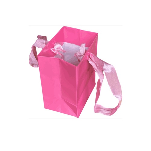 PINK Gloss Jewellery with Ribbon Handle - Small (90x75+50mm, 200PCS)