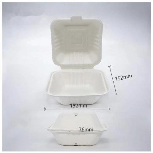 Sugarcane Burger Box 6x6x3" (400/ctn)