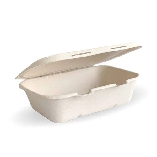 Sugarcane Takeaway Clamshell 7.5x5x1.9" (300/ctn) -  Natural