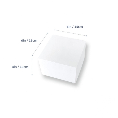 Cake Box 6", 500Ums Milkboard (100pcs,6x6x4inch)