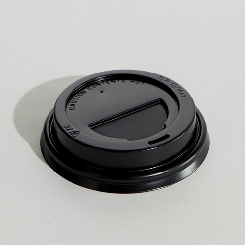 Ø90mm Flat Lid For 12oz/16oz Coffee Cup - Black (1000/ctn)
