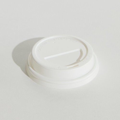 Ø80mm Flat Lid For 6oz/8oz/10oz Coffee Cup - White (1000/ctn)