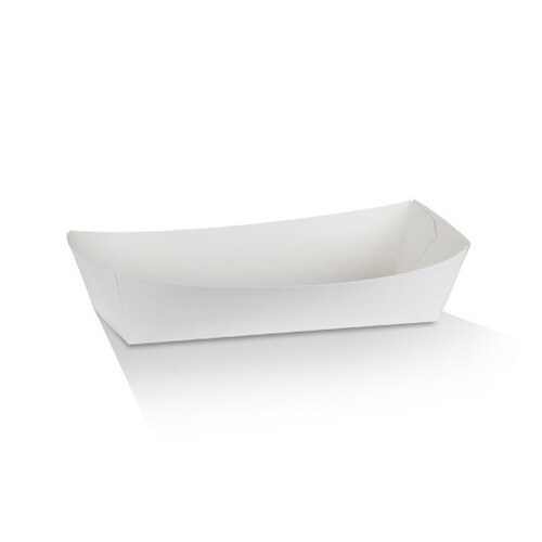 Cardboard White Food Tray - Hot Dog Tray (190x70x50mm, 250pcs)