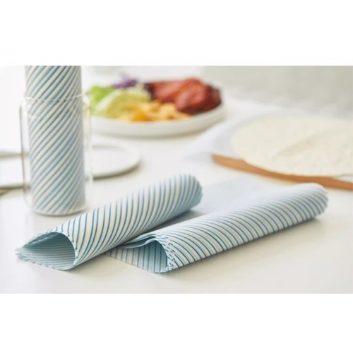 Blue Striped Greaseproof Paper (180x180mm, 200pcs)
