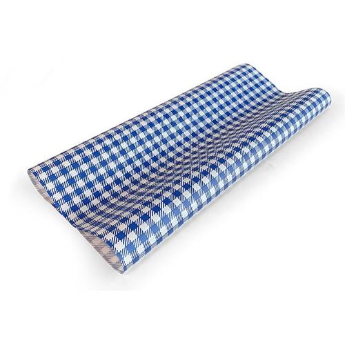 Greaseproof Paper - Gingham Blue (200/Pack)