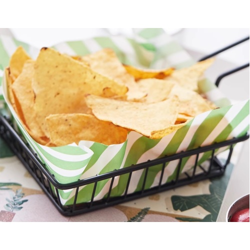Green Striped Greaseproof Paper (220x220mm, 200pcs)