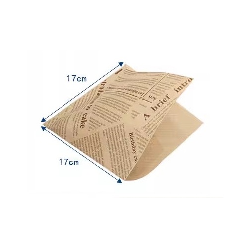 Greaseproof Paper Triangle Bag - Kraft  (170x170mm, 100pcs)