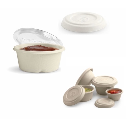 30/60/90ml Sugarcane / Plant Fibre Sauce Cup&Lid  