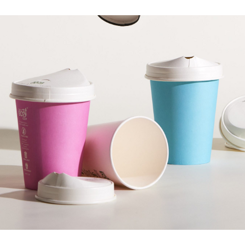 100pc Truly Eco® Single Wall Coffee Cups & Paper Lids – Pastel Range (8/12oz)