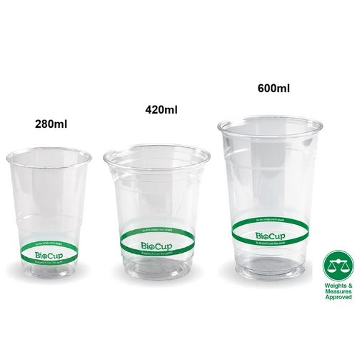 280ml /420ml / 600ml Clear BioCup  (100pcs)