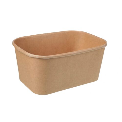 Kraft Rectangular Container 1000ml (173x120x75mm, 300/ctn)