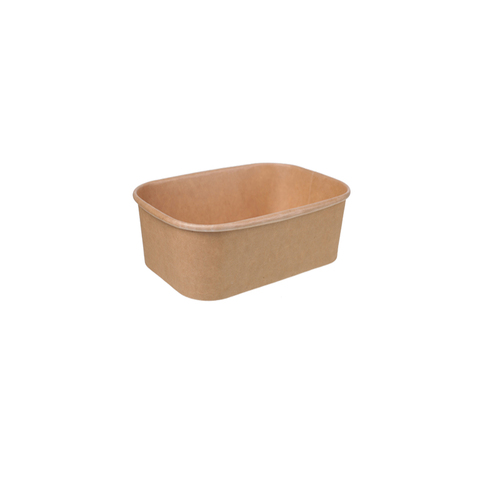 Kraft Rectangular Container 250ml (108x80x50mm,500/ctn)