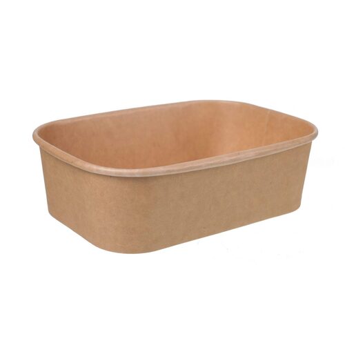 Kraft Rectangular Container 650ml (173x120x51mm，300/ctn)