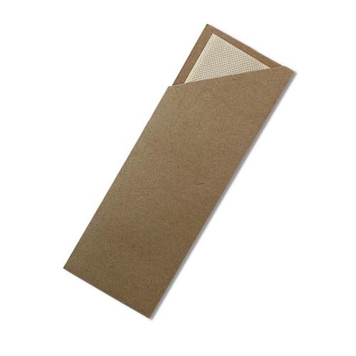 Kraft Cutlery Pouch with Bamboo Napkin (1000pcs)