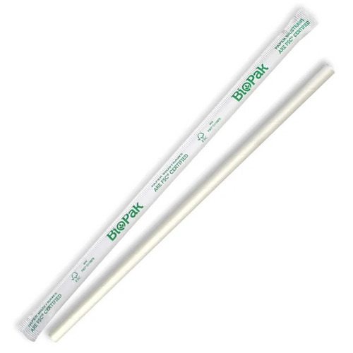 Regular Paper Straw - White, Individually Wrapped (250pcs)