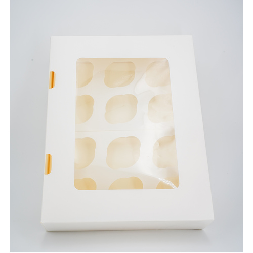 Window Cupcake Box #12 White (100pcs, 350x270x80mm)