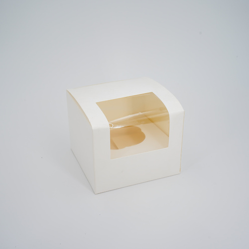 Window Cupcake Box #1 White With Insert (200pcs, 115x115x90mm)