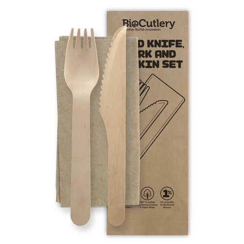 Wooden Fork Knife Napkin Set (400pcs)